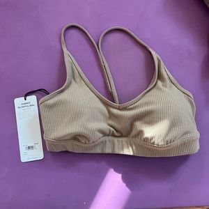 Alo Yoga Ribbed Blissful Bra in Gravel size M